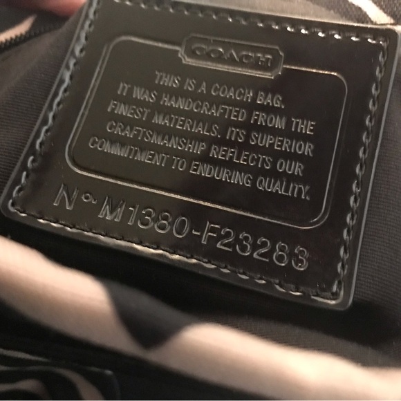 Coach Zebra Print Tote Bag - Black and Beige - Picture 5 of 7